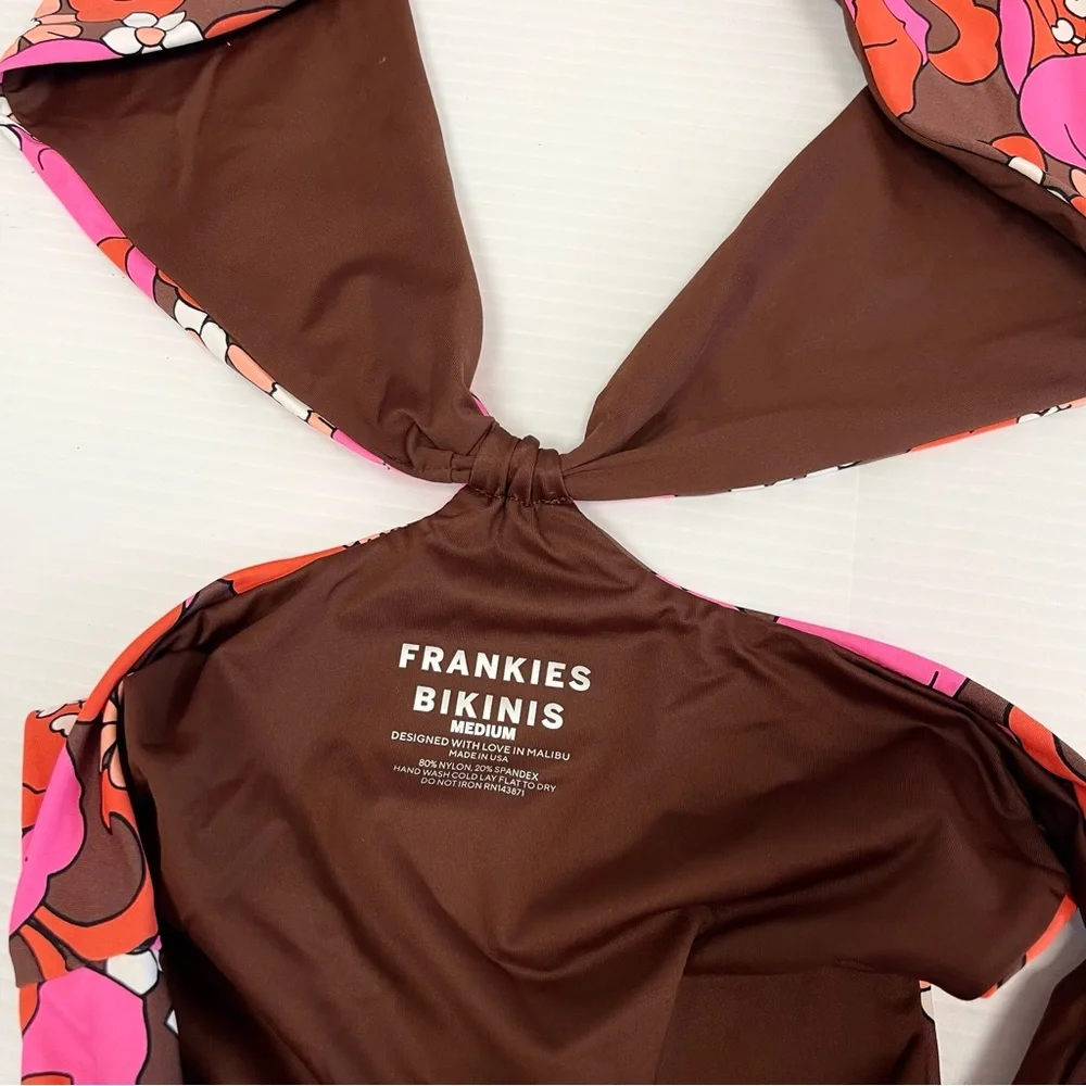 Frankie’s Bikinis Dorothy Floral Halter One Piece Swimsuit